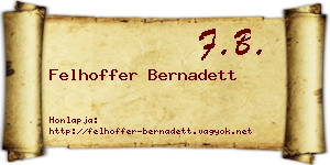 Felhoffer Bernadett névjegykártya