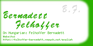 bernadett felhoffer business card